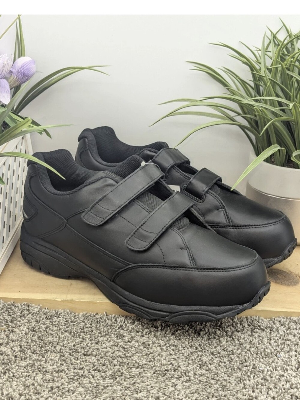 Drew Force V Mens Size 13W Black Leather Orthopedic Shoes Casual Cushion Walking